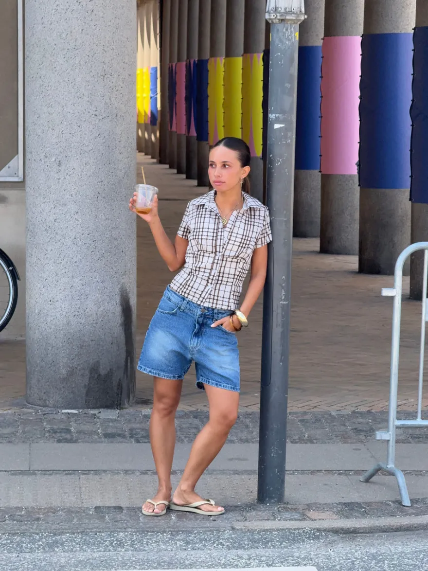 Design By Si Linda bermudashorts - Blå denim Online