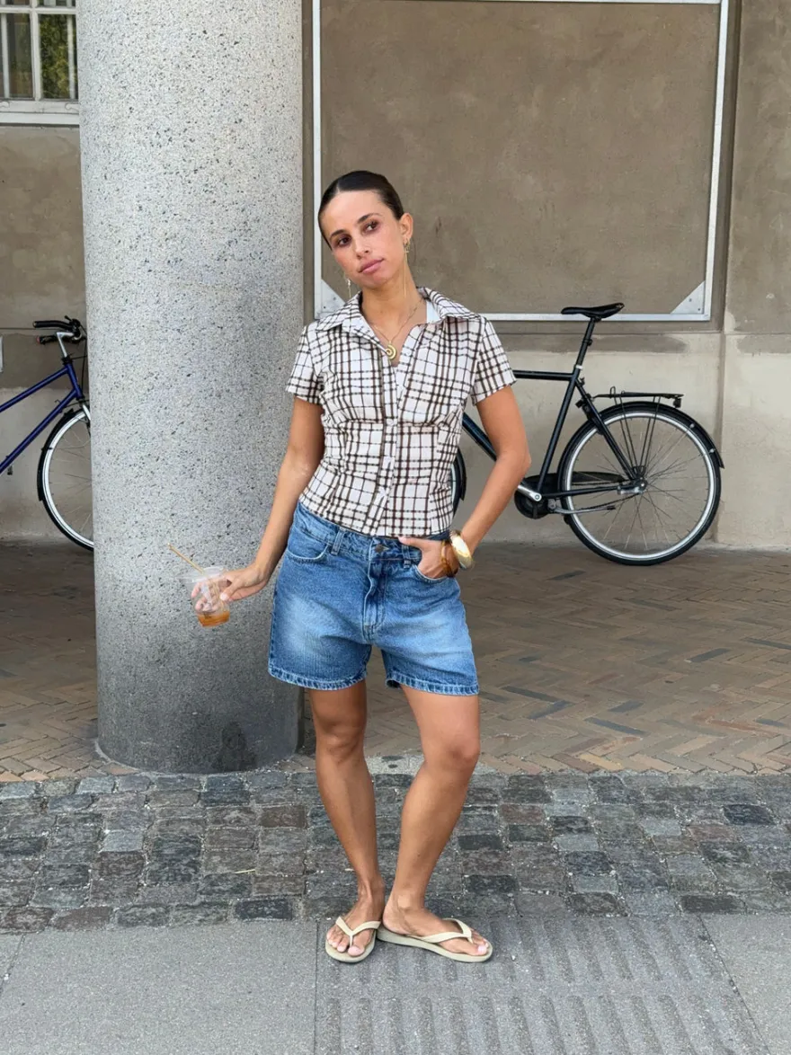 Design By Si Linda bermudashorts - Blå denim Online