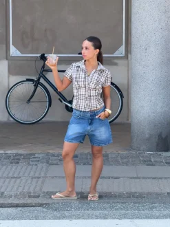 Design By Si Linda bermudashorts - Blå denim Online