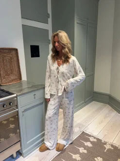 Design By Si Linnea pyjamasbukser med sløjfer - Off white New