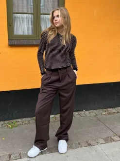 Design By Si Lisette oversized suit bukser - Brun Sale