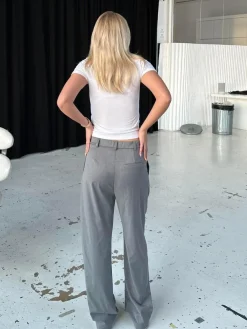 Design By Si Lisette oversized suit bukser - Grå Discount