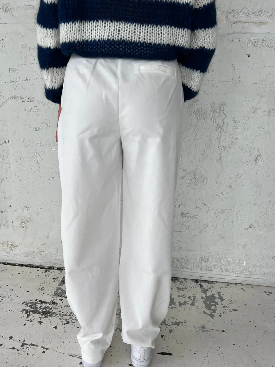 Design By Si Lisette oversized suit bukser i fløjl - Off-white Online