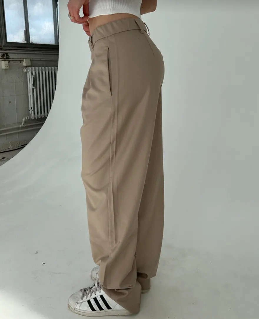 Design By Si Lisette oversized suit bukser - Beige Clearance