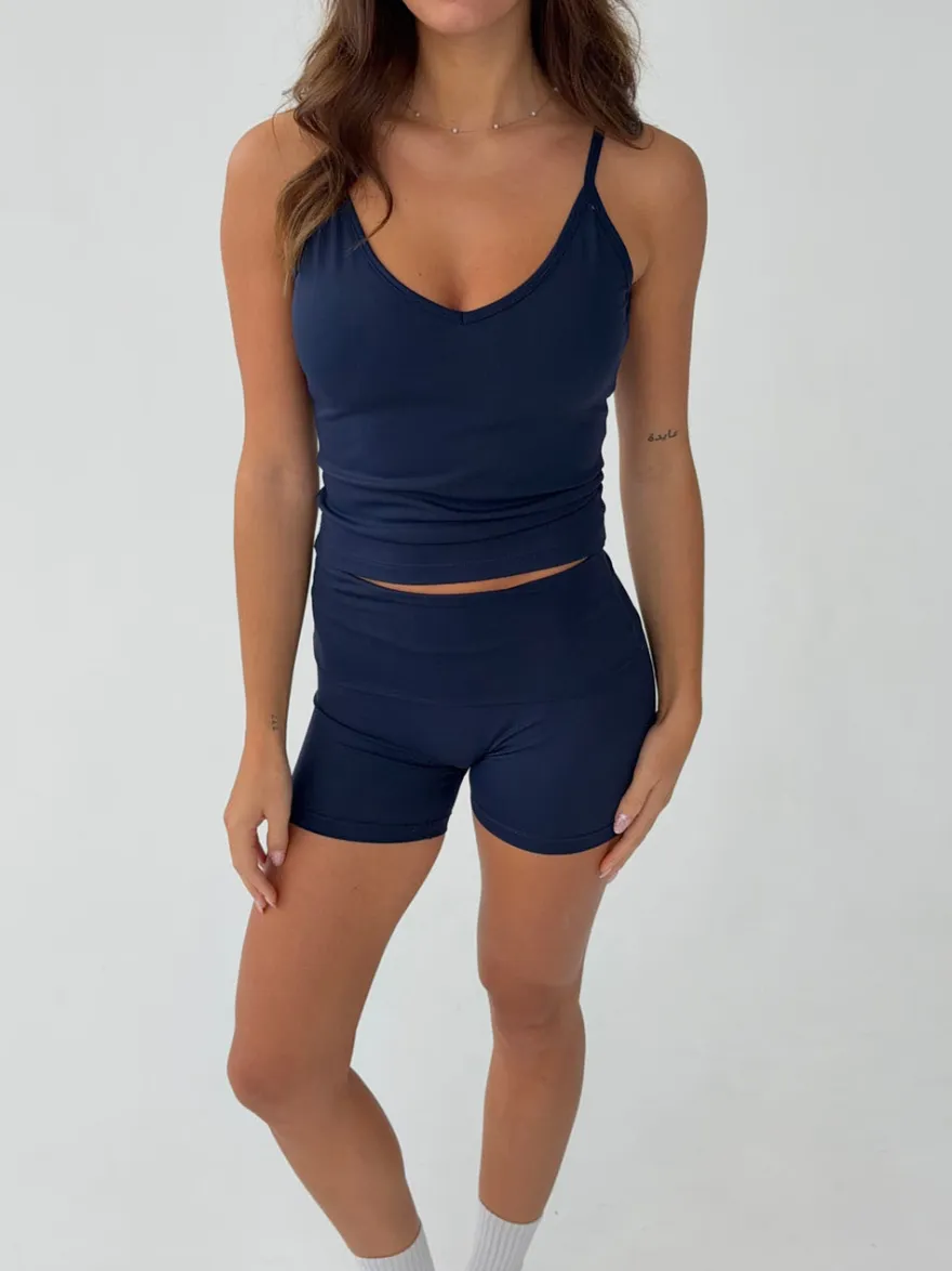 Design By Si Lively v-neck tank top - Midnight Clearance