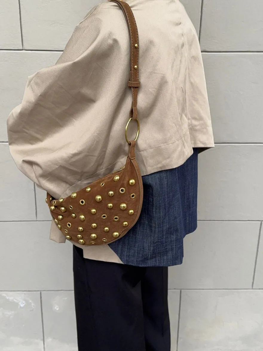Design By Si Loana taske med nitter - Brun Outlet