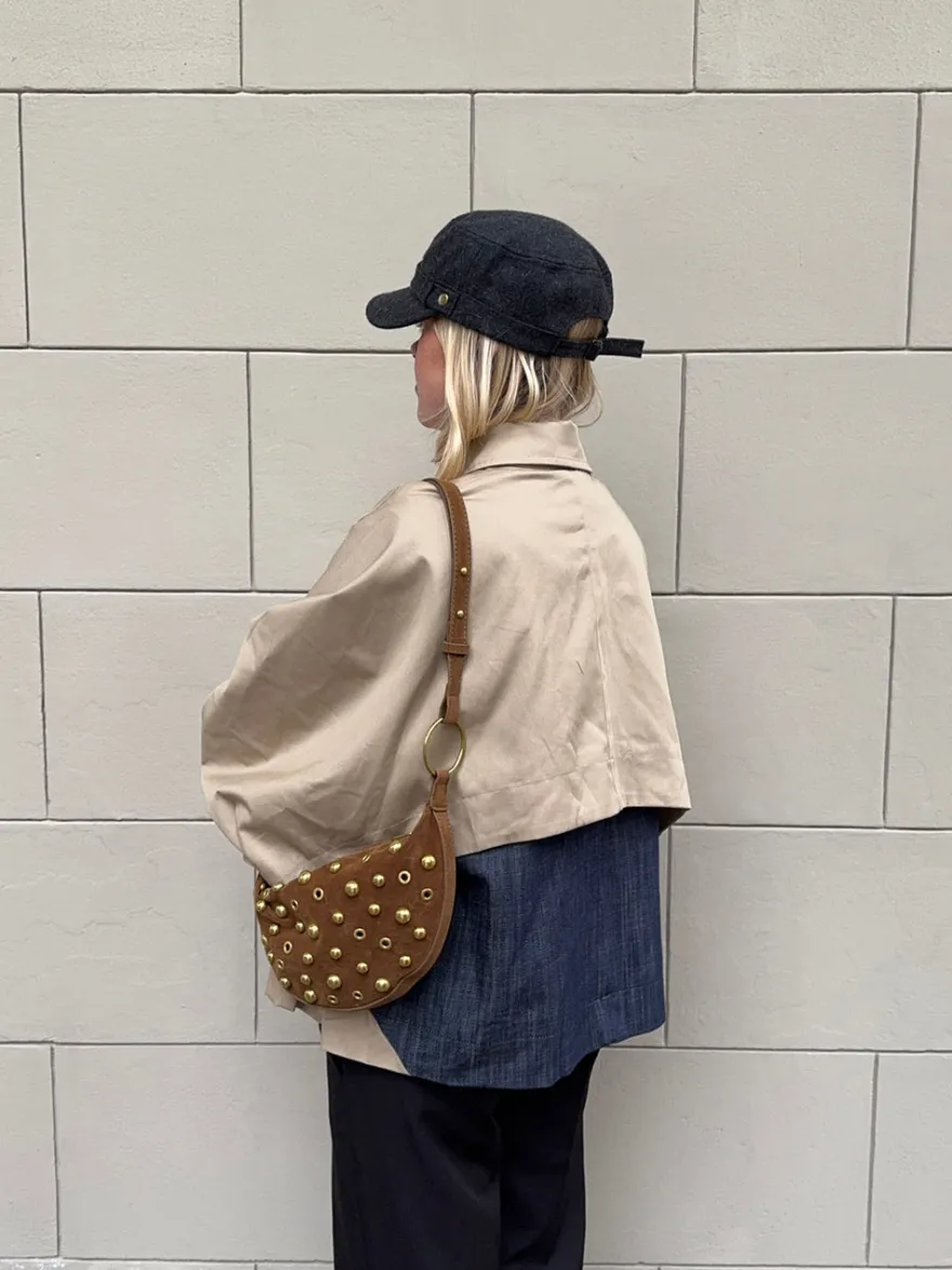 Design By Si Loana taske med nitter - Brun Outlet