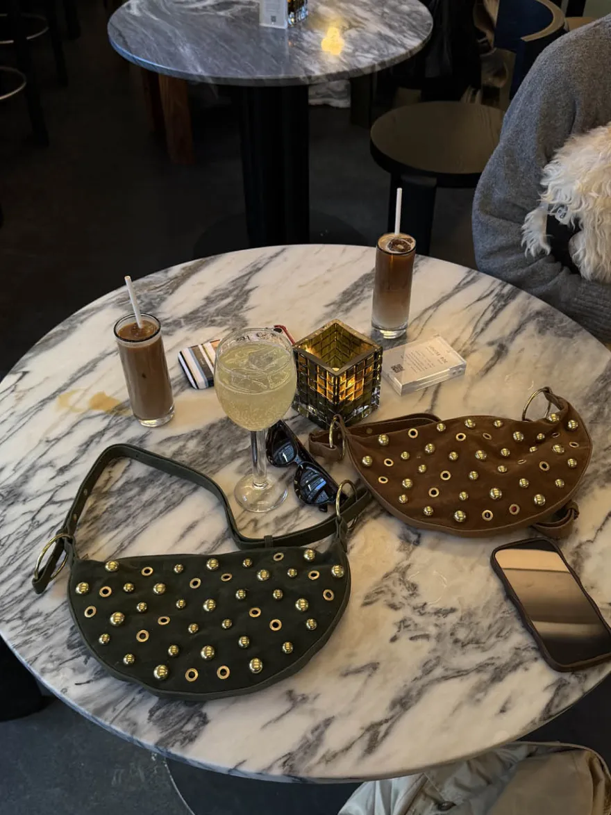 Design By Si Loana taske med nitter - Brun Outlet