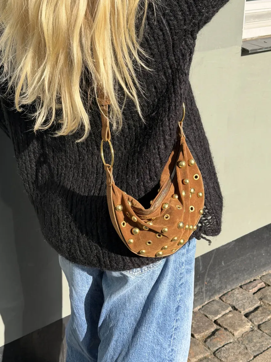 Design By Si Loana taske med nitter - Brun Outlet