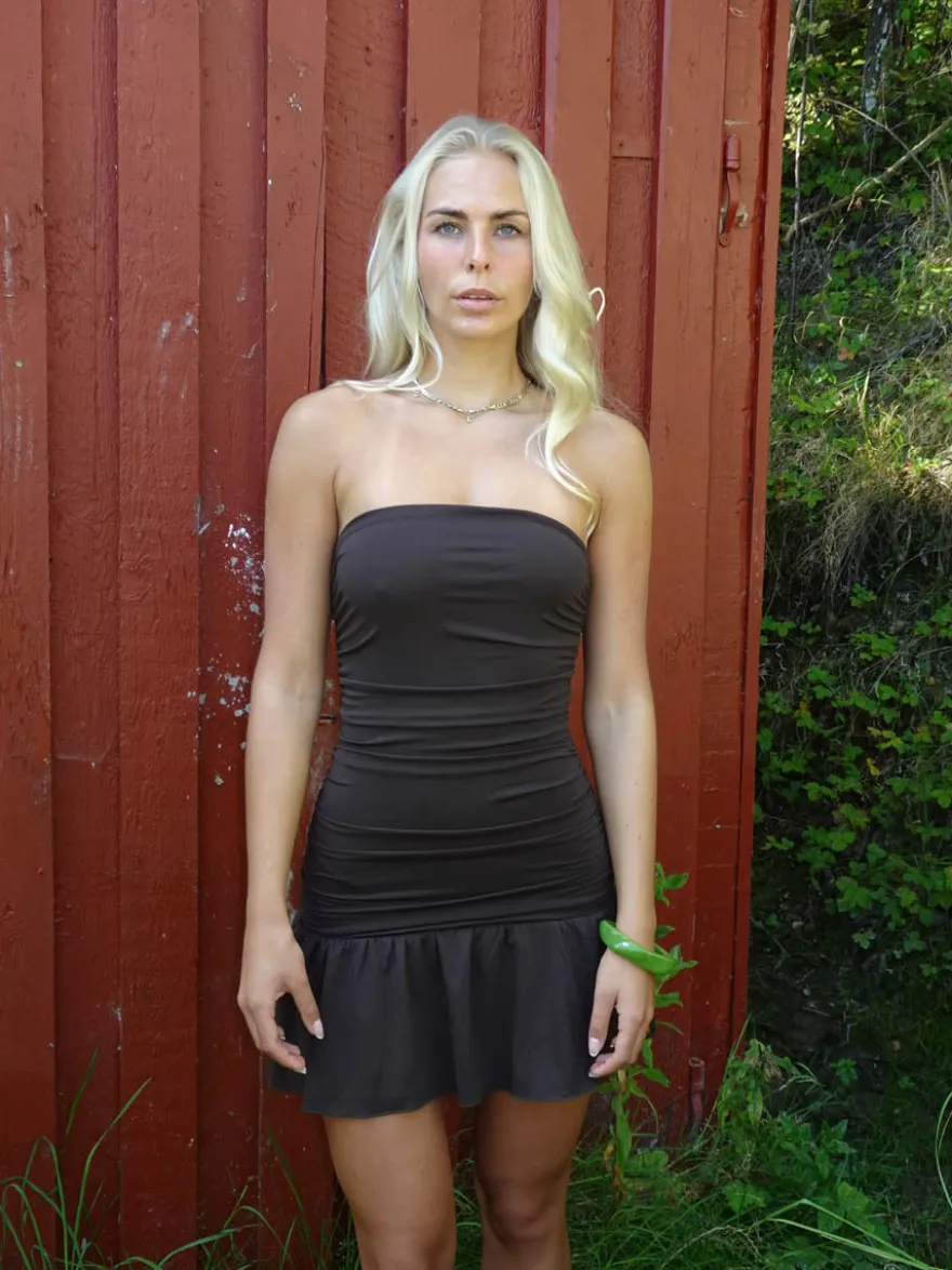Design By Si Lollie minikjole - Brun Outlet
