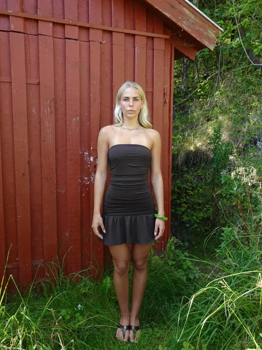 Design By Si Lollie minikjole - Brun Outlet