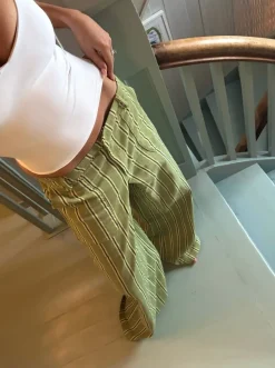Design By Si Lonny bukser med striber - Grøn Discount
