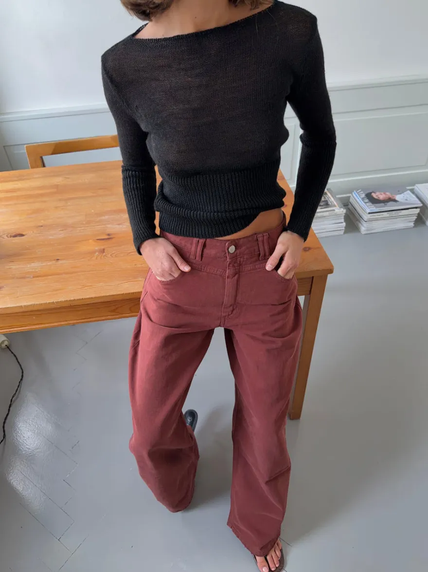 Design By Si Lova figursyet striktrøje - Sort Online