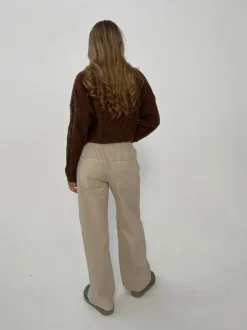 Design By Si Lucille bukser med snørelukning - Beige Online