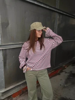 Design By Si Lura bluse med striber - Rød/hvid New