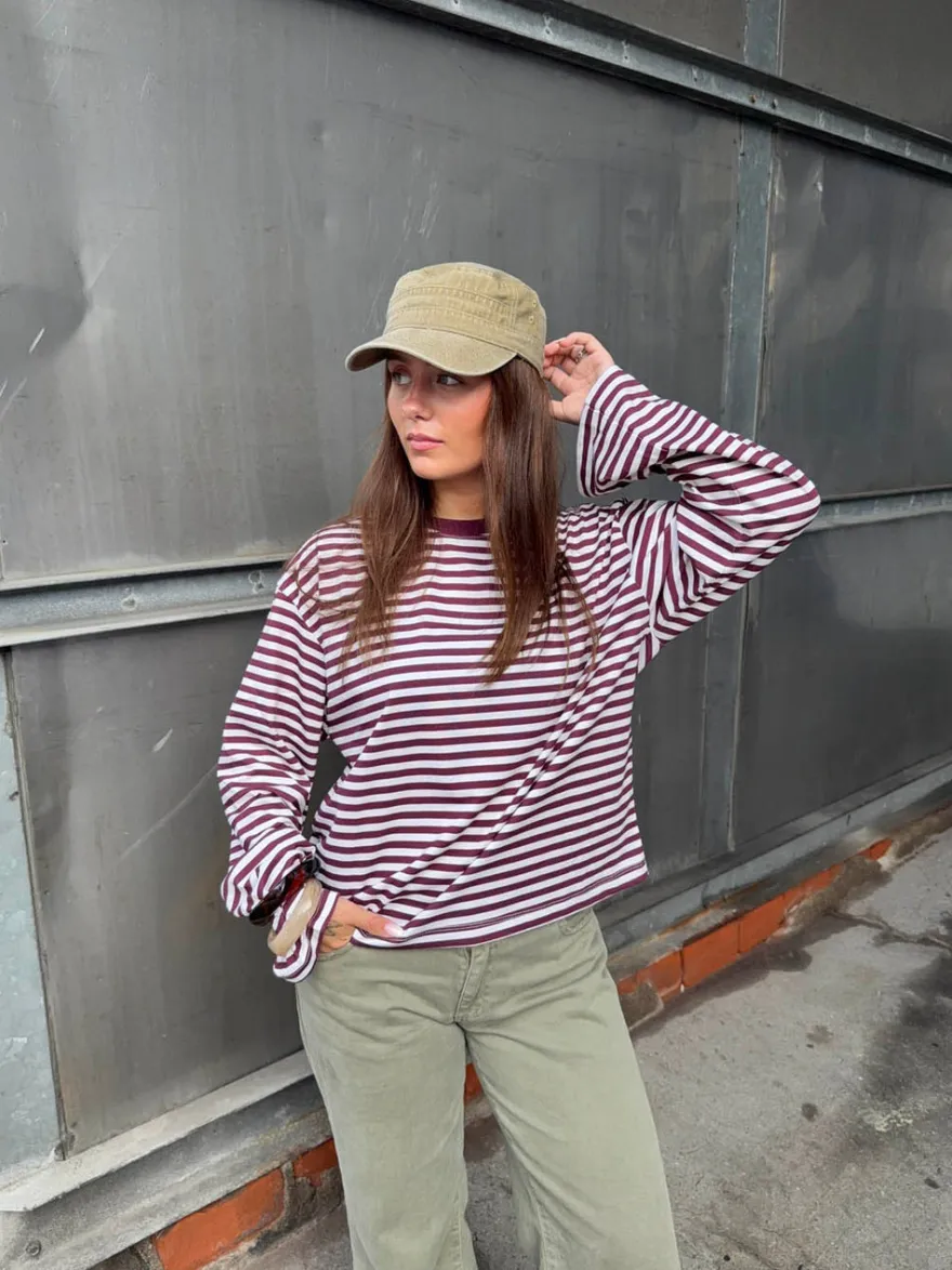 Design By Si Lura bluse med striber - Rød/hvid New