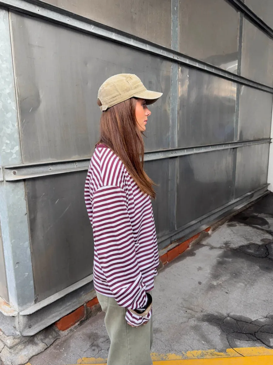 Design By Si Lura bluse med striber - Rød/hvid New