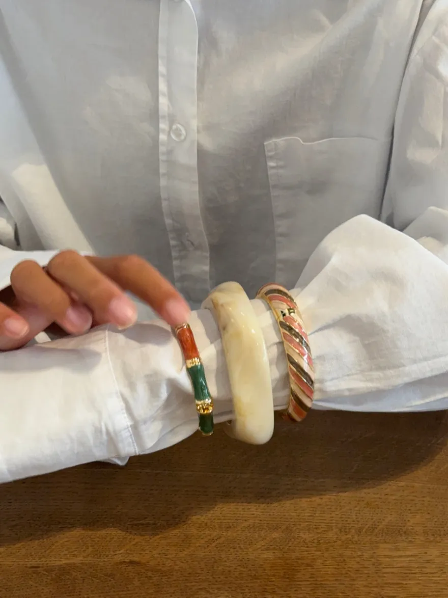 Design By Si Lykke chunky armbånd - Cream hvid Clearance