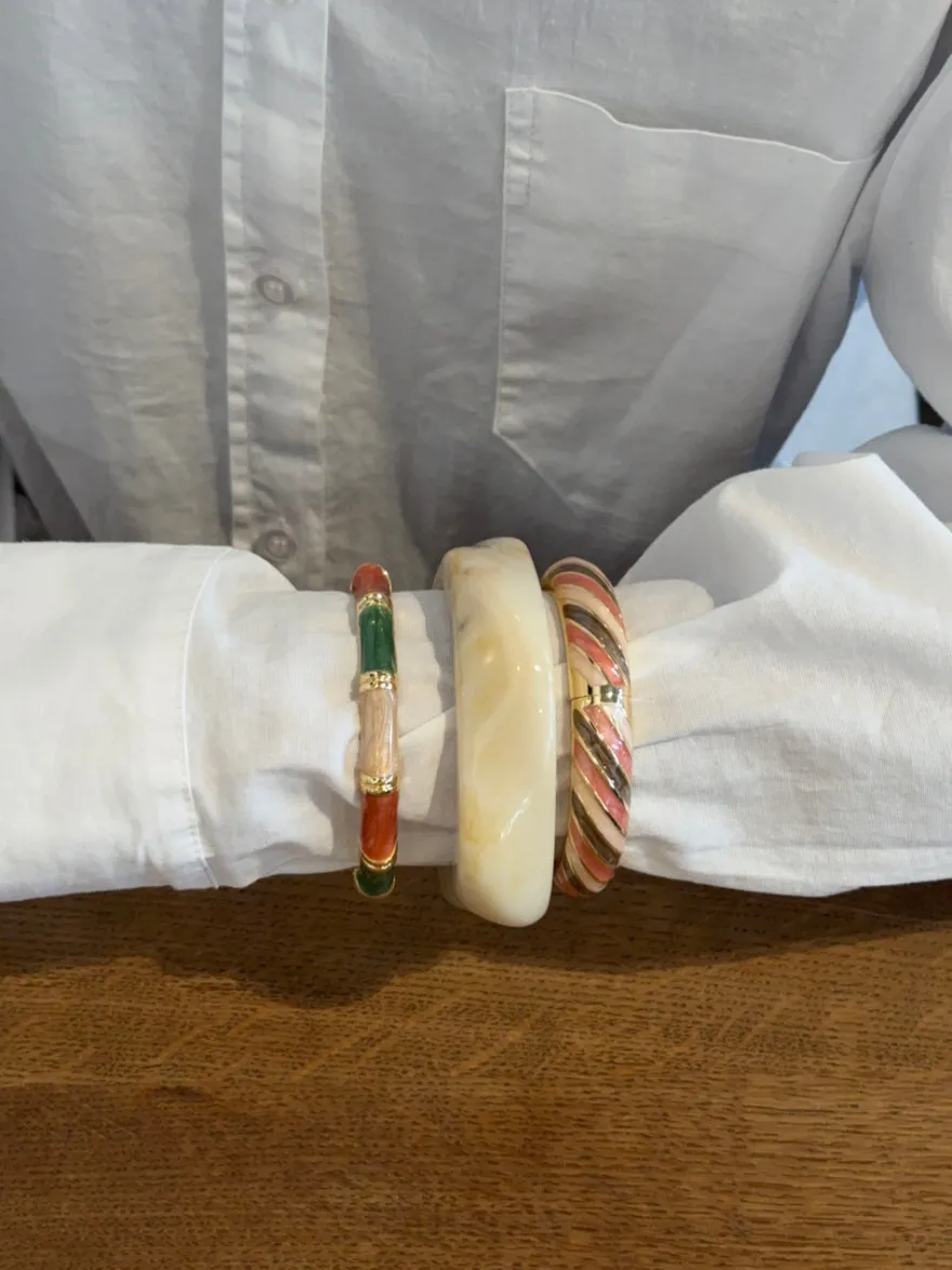 Design By Si Lykke chunky armbånd - Cream hvid Clearance