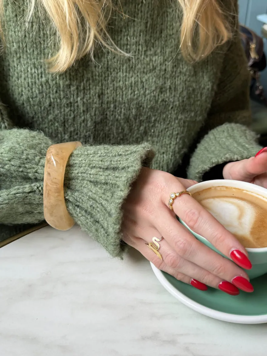 Design By Si Lykke chunky armbånd - Lys karamel Online