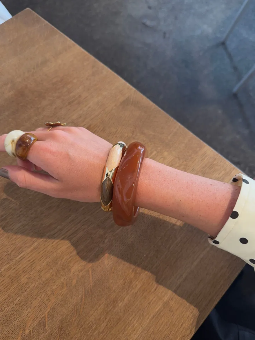 Design By Si Lykke chunky armbånd - Mørk karamel