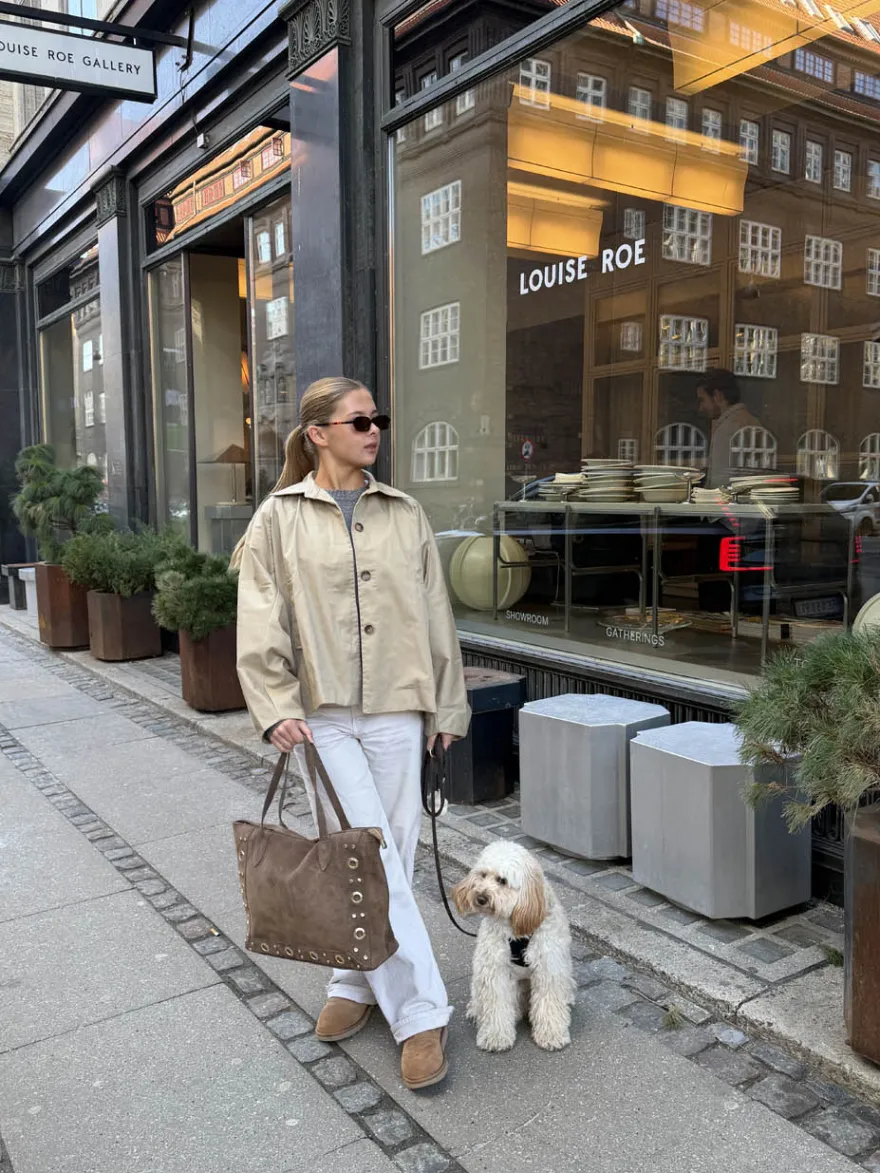 Design By Si Lyra taske med nitter - Brun Clearance