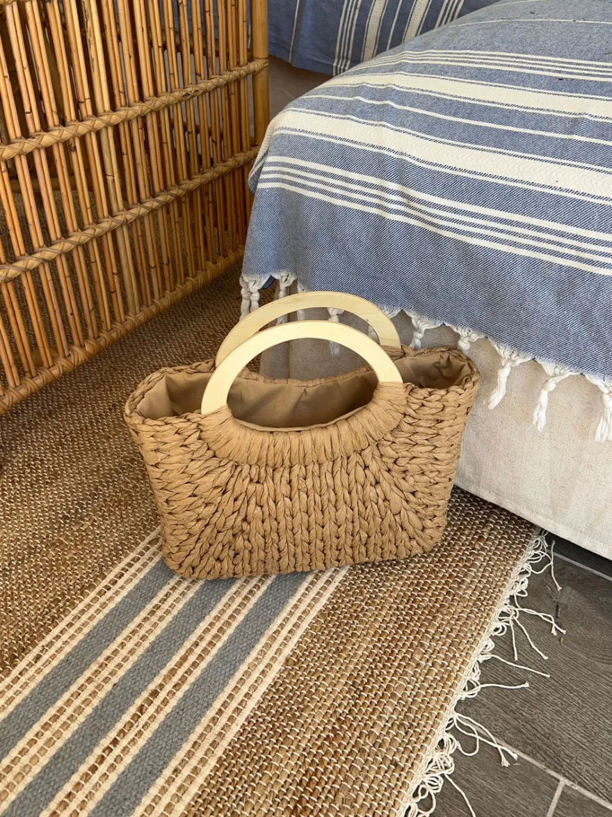 Design By Si Maddaloni flettet taske - Beige New