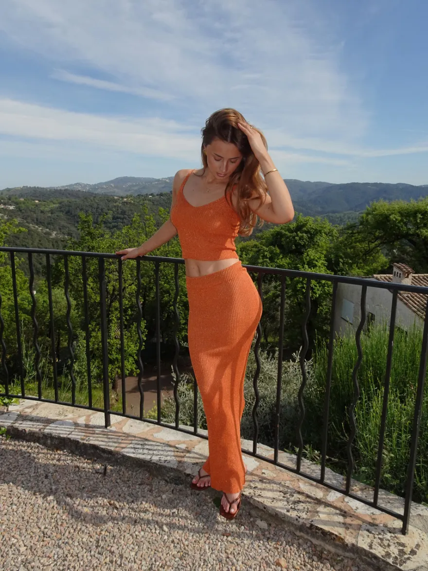Design By Si Malie glimmer tanktop - Orange