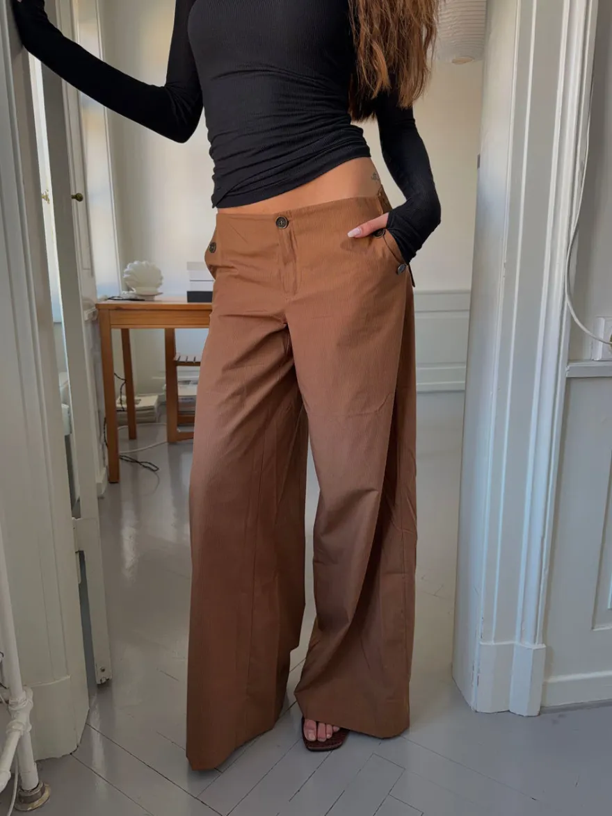 Design By Si Maluna bukser med nålestriber - Rust Best