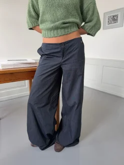 Design By Si Maluna bukser med nålestriber - Navy/hvid Outlet