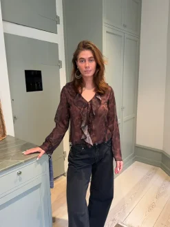 Design By Si Marianne langærmet bluse - Leopard Online