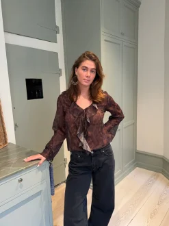 Design By Si Marianne langærmet bluse - Leopard Online