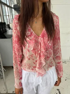 Design By Si Marianne langærmet bluse - Lyserød New
