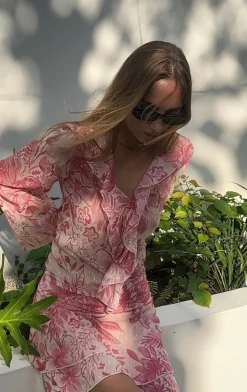 Design By Si Mari asymmetrisk nederdel - Lyserød Sale