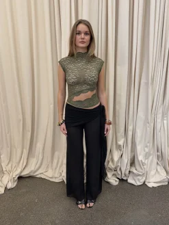 Design By Si Marisole top i blonde - Kaki Clearance