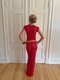 Design By Si Marisol nederdel i blonde - Rød Clearance