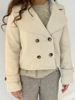 Design By Si Maxima kort frakke - Beige