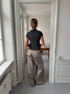 Design By Si Maxim bukser med knapper - Taupe New