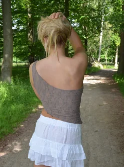 Design By Si Merle one shoulder-top med blonde - Brun Discount