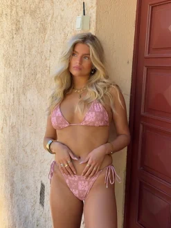 Design By Si Mila bikini med blomster - Lyserød Sale