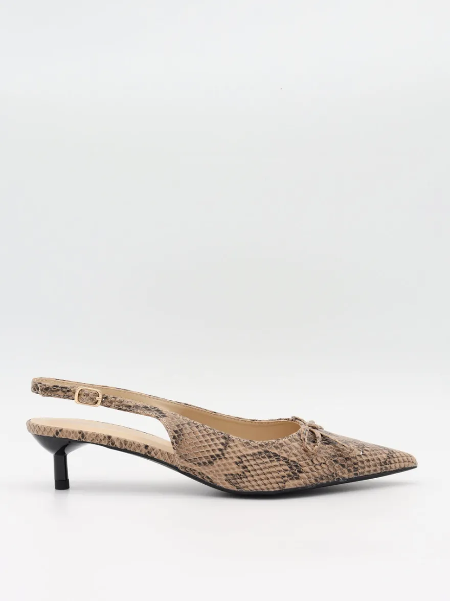Design By Si Mojsa mules med slangskind - Beige New