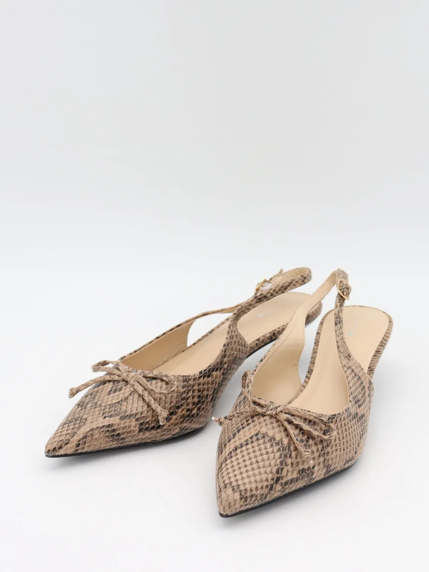 Design By Si Mojsa mules med slangskind - Beige New