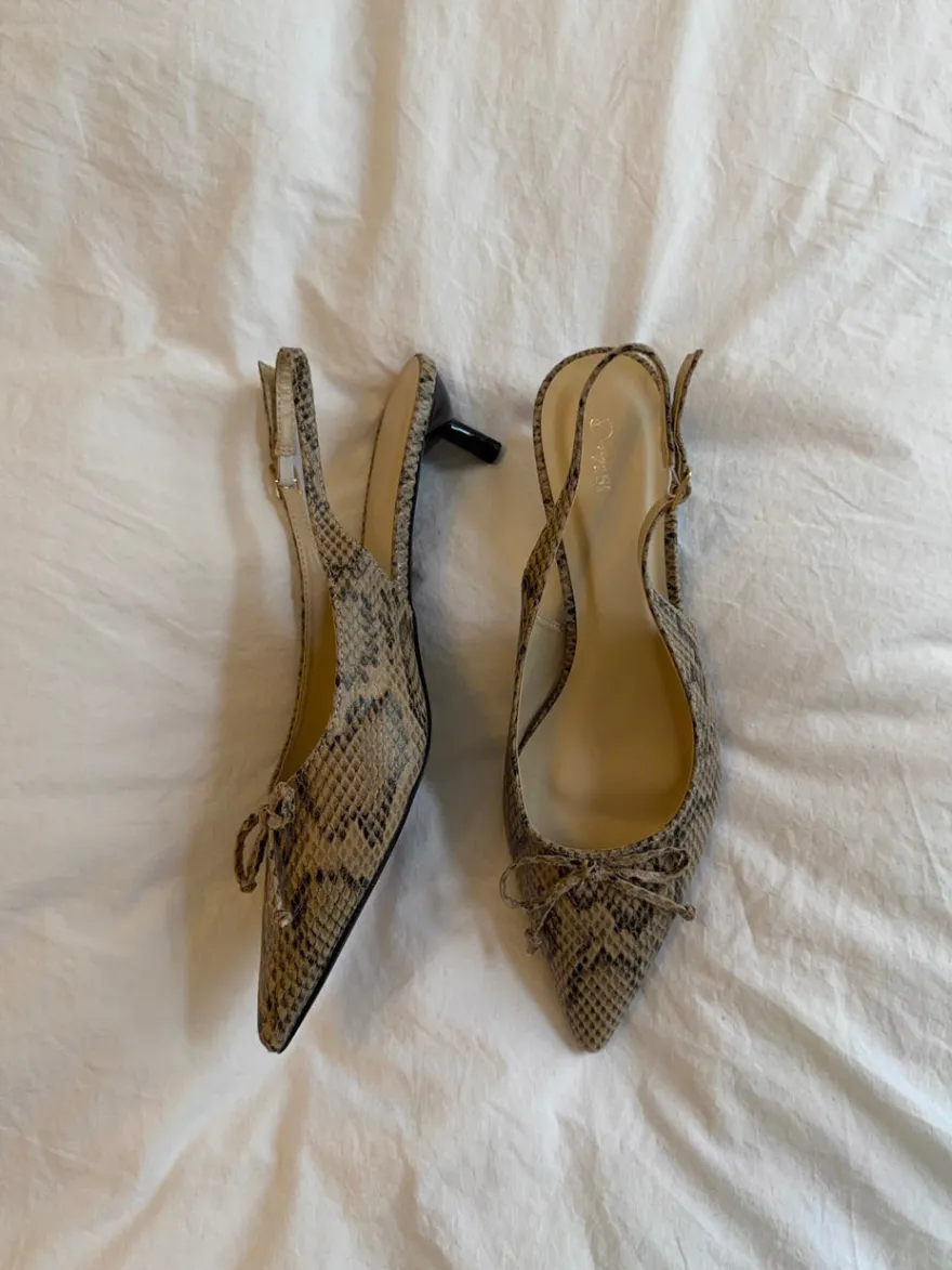 Design By Si Mojsa mules med slangskind - Beige New
