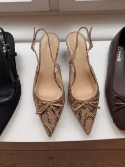 Design By Si Mojsa mules med slangskind - Beige New