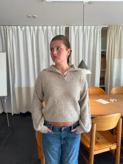 Design By Si Molly striktrøje - Beige Sale