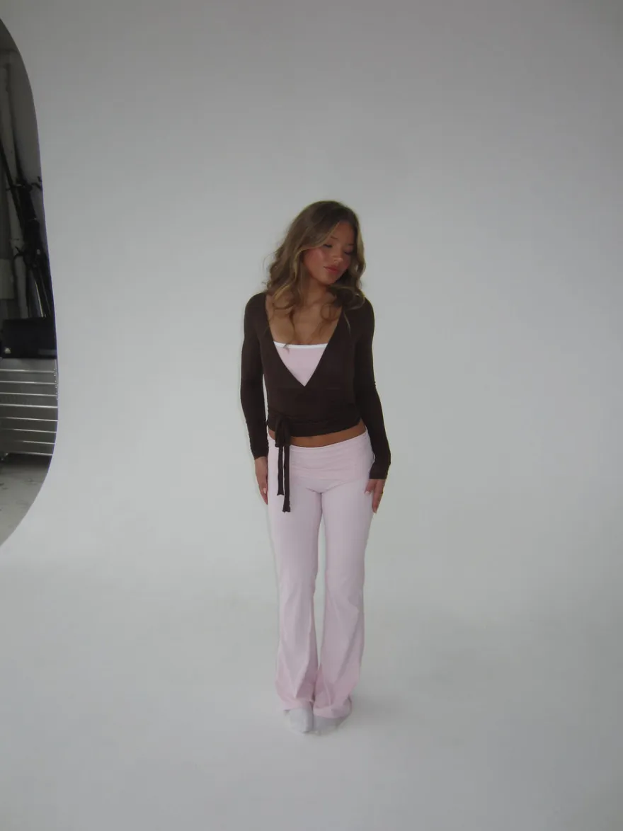 Design By Si Motion wrap bluse - Espresso Best