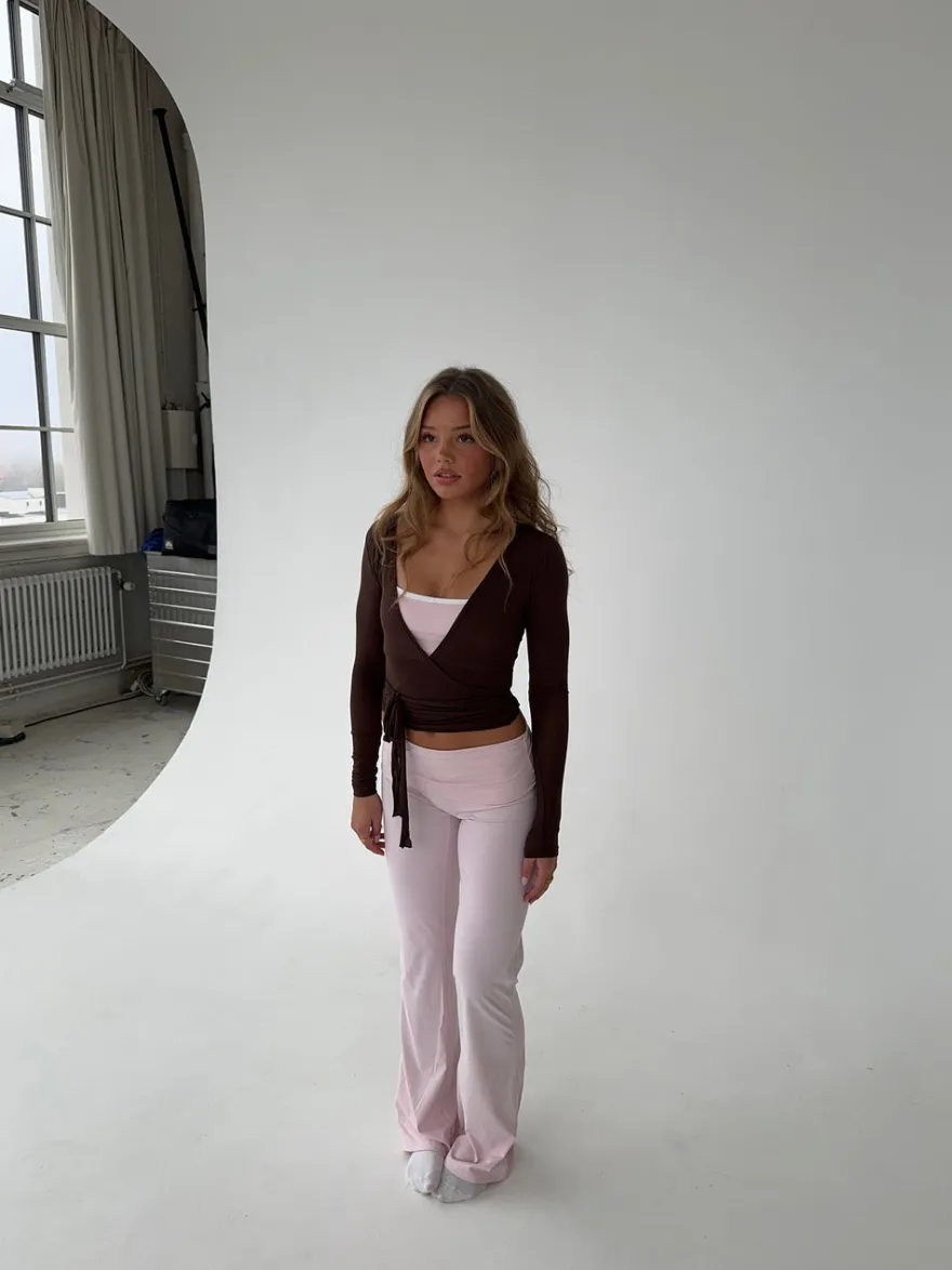 Design By Si Motion wrap bluse - Espresso Best