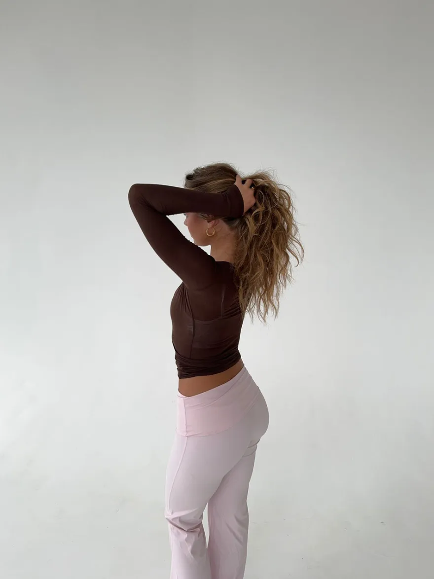 Design By Si Motion wrap bluse - Espresso Best