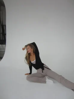 Design By Si Motion wrap bluse - Jet Black Best