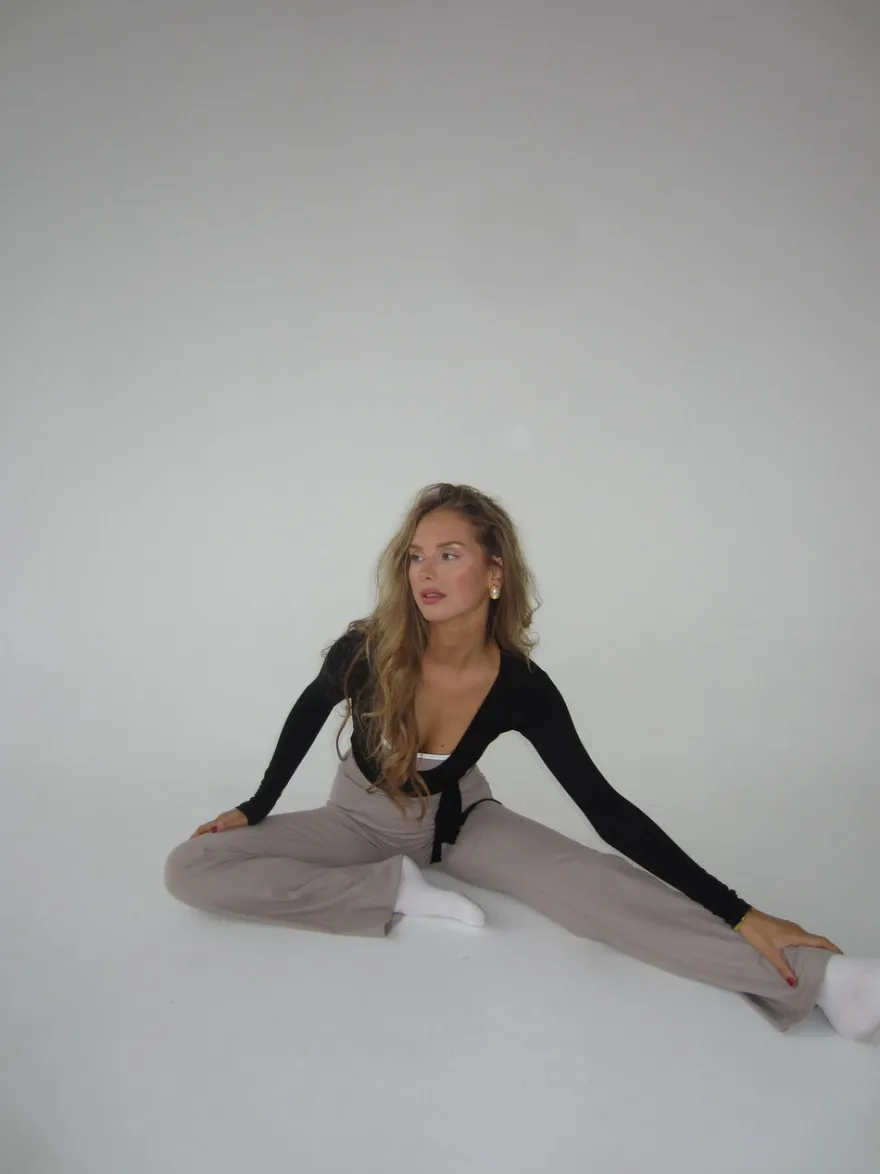 Design By Si Motion wrap bluse - Jet Black Best